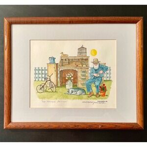 Jack‎ Appleton Art Print Antique Auction Framed Numbered Signed 1986